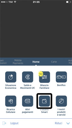 iPhone aperto sulla APP Unicredit e pronto al prelievo accessibile ai ciechi