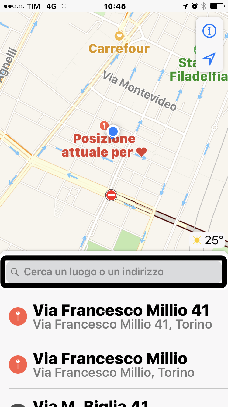 screenshot di mappe