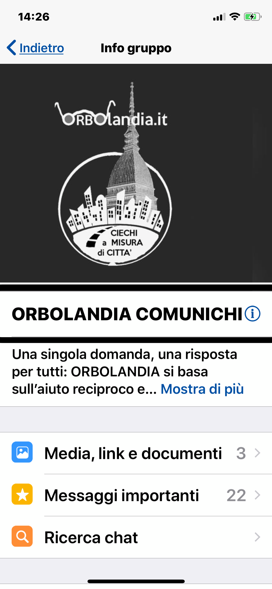 schermata di un iPhone