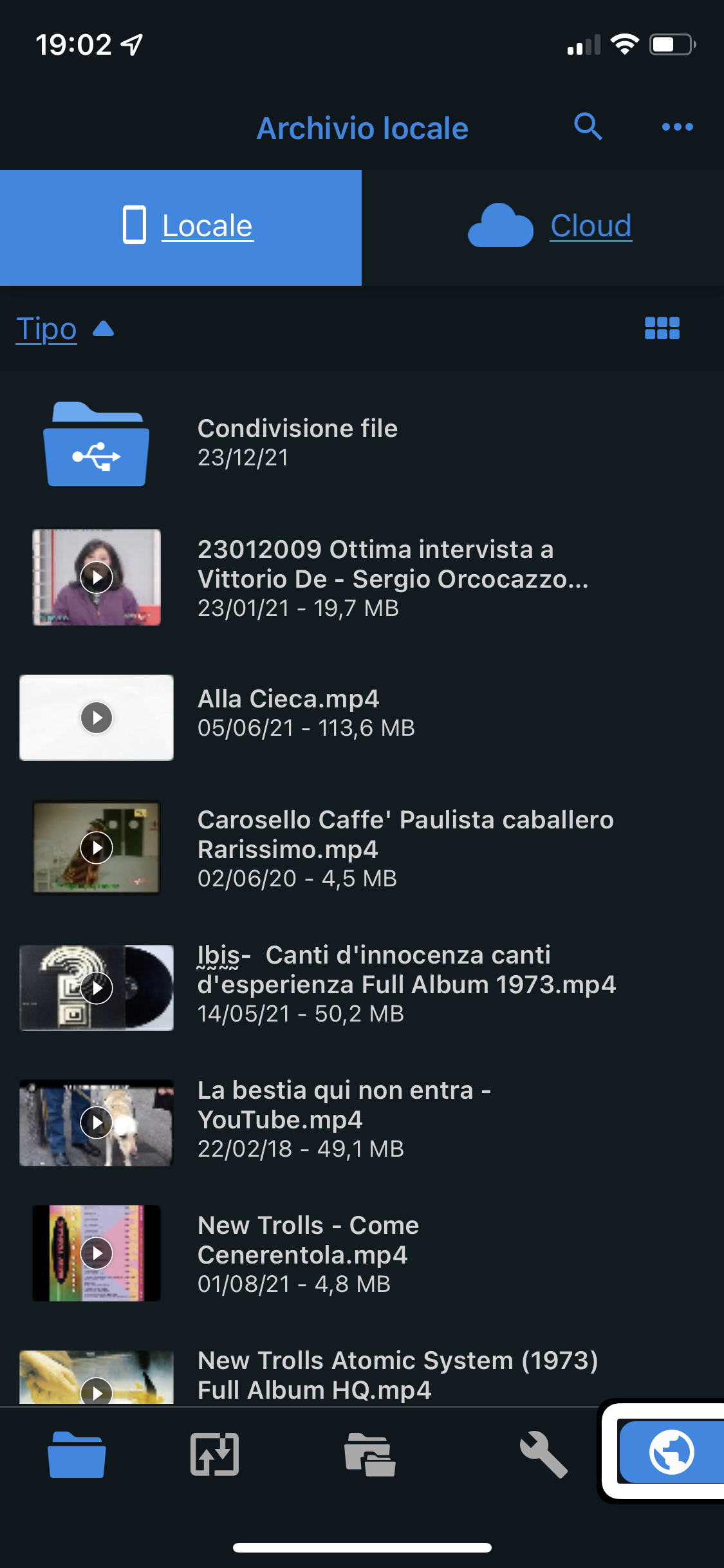 nell’immagine uno screenshot dell’iPhone aperto sull’applicazione TotalFile