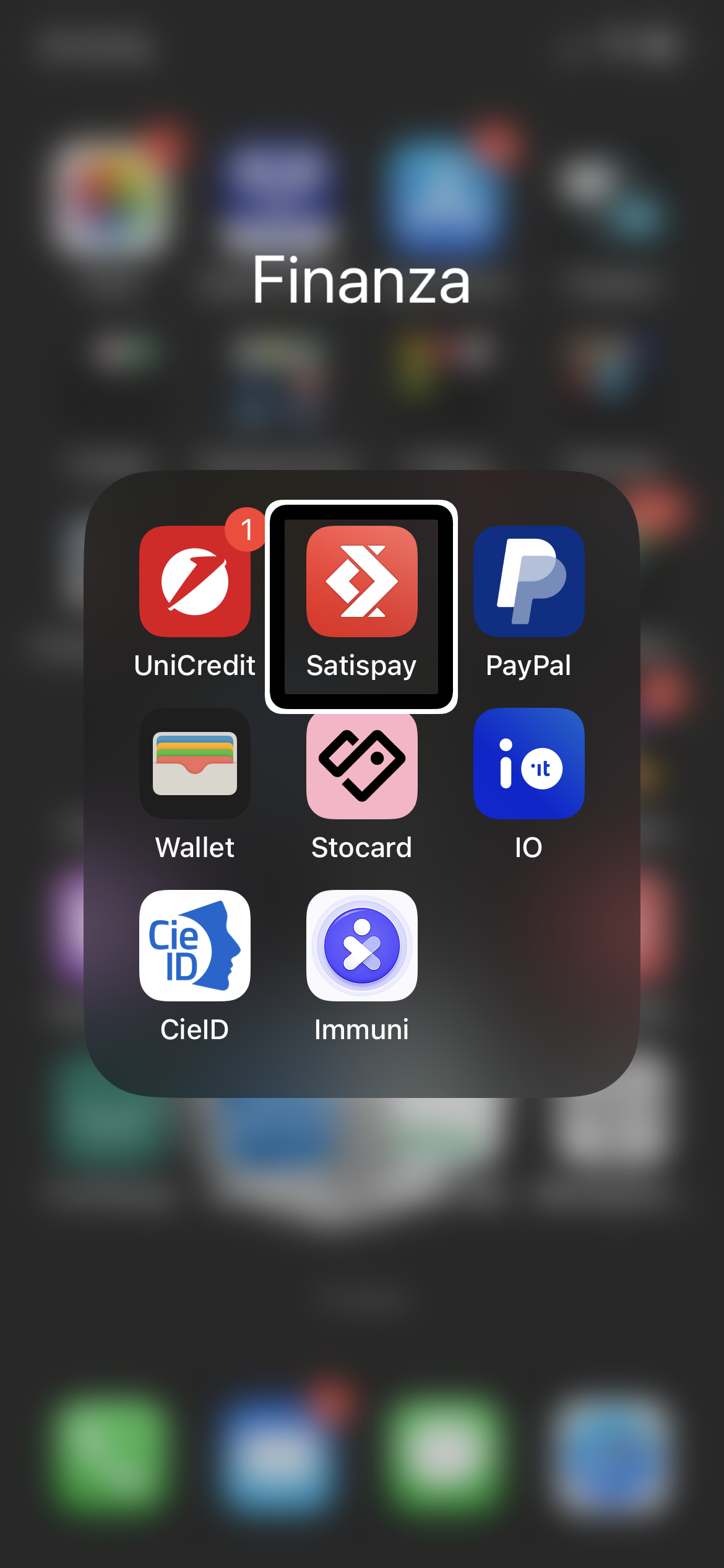 nell’immagine uno screenshot dell’iPhone aperto sulla cartella dell’applicazioni per pagamenti