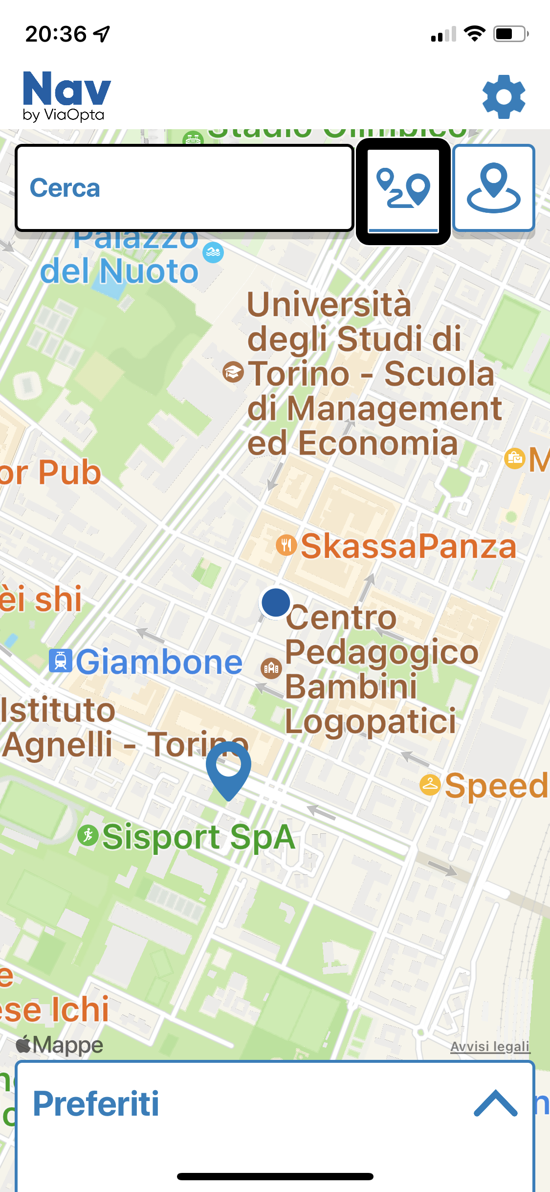 nell’immagine uno screenshot dell’iPhone aperto nell’applicazione Nav by ViaOpta della Novartis