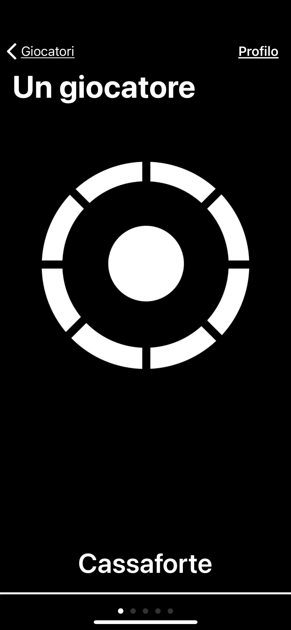 nell’immagine uno screenshot aperto sull’applicazione Dusk e più precisamente sul primo gioco la cassaforte