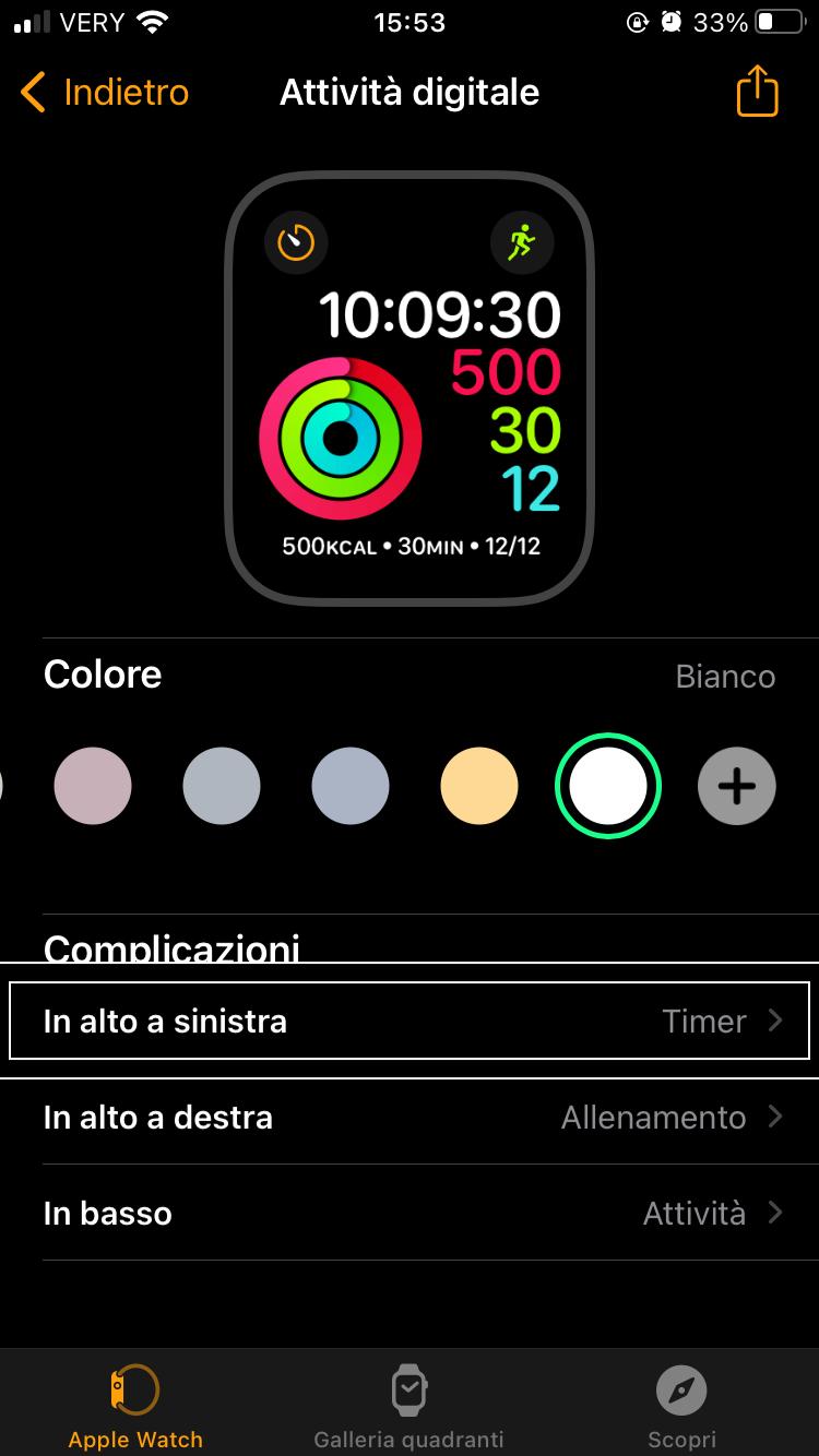 nell’immagine il quadrante di un Apple Watch