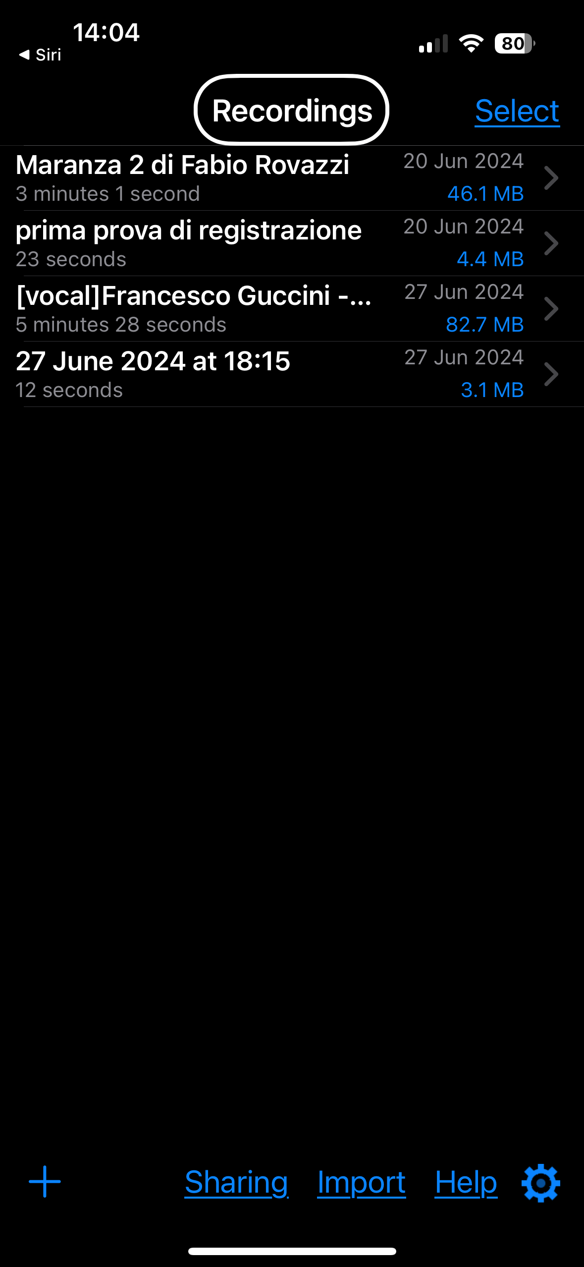 nell’immagine uno screenshot dell’iPhone aperto sull’applicazione TW record