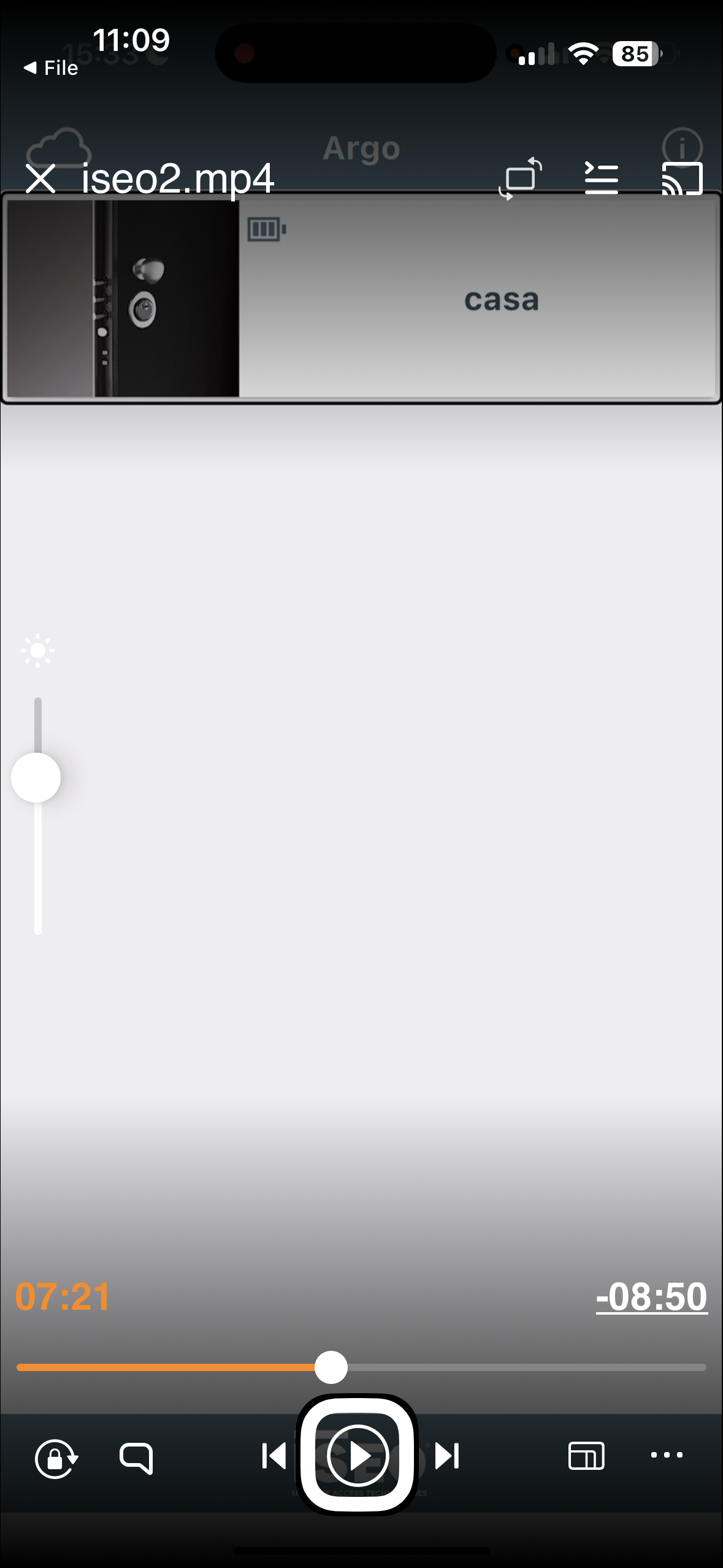 nell’immagine uno screenshot dell’iPhone aperto nell’applicazione Argo che gestisce la serratura Domotica Iseo