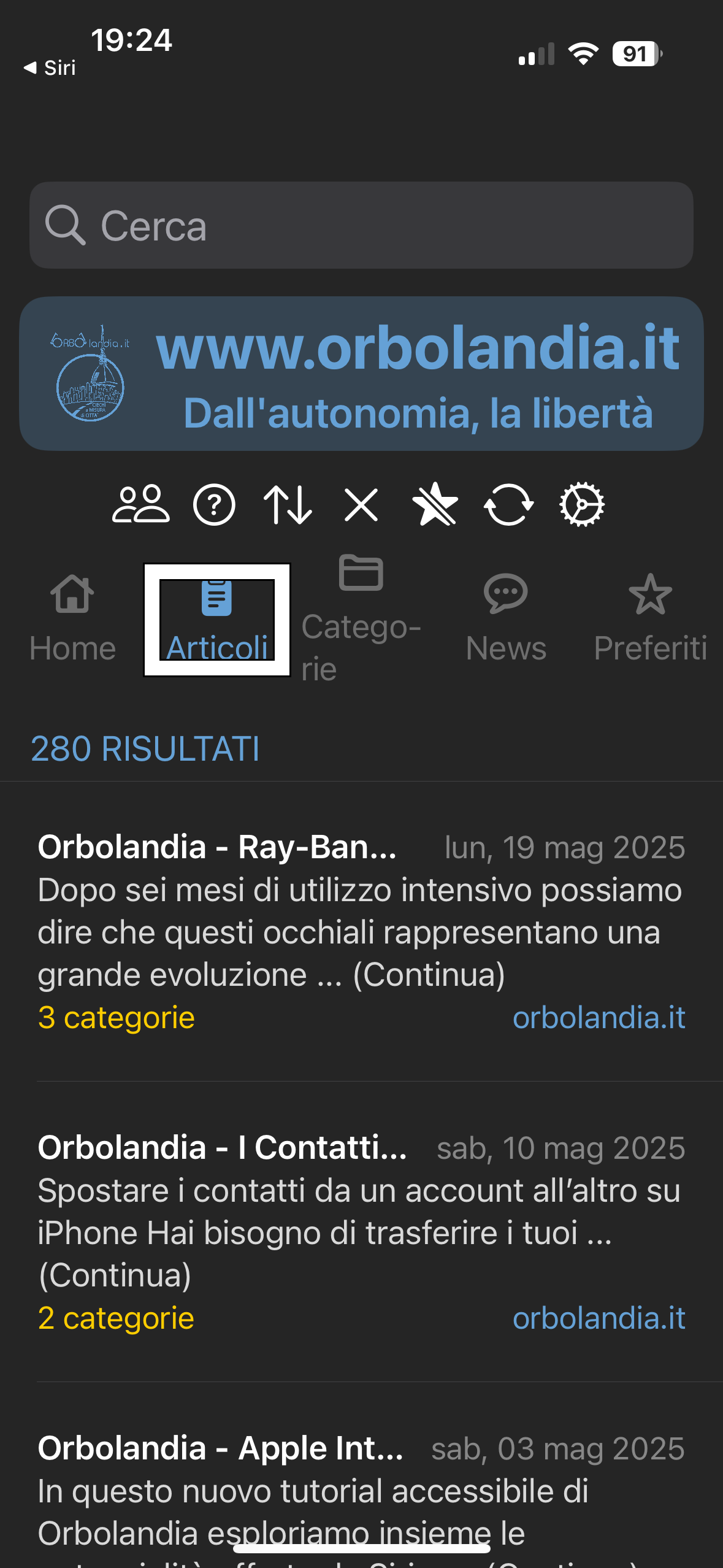 nell’immagine uno screenshot dell’iPhone aperto nell’applicazione di orbolandia