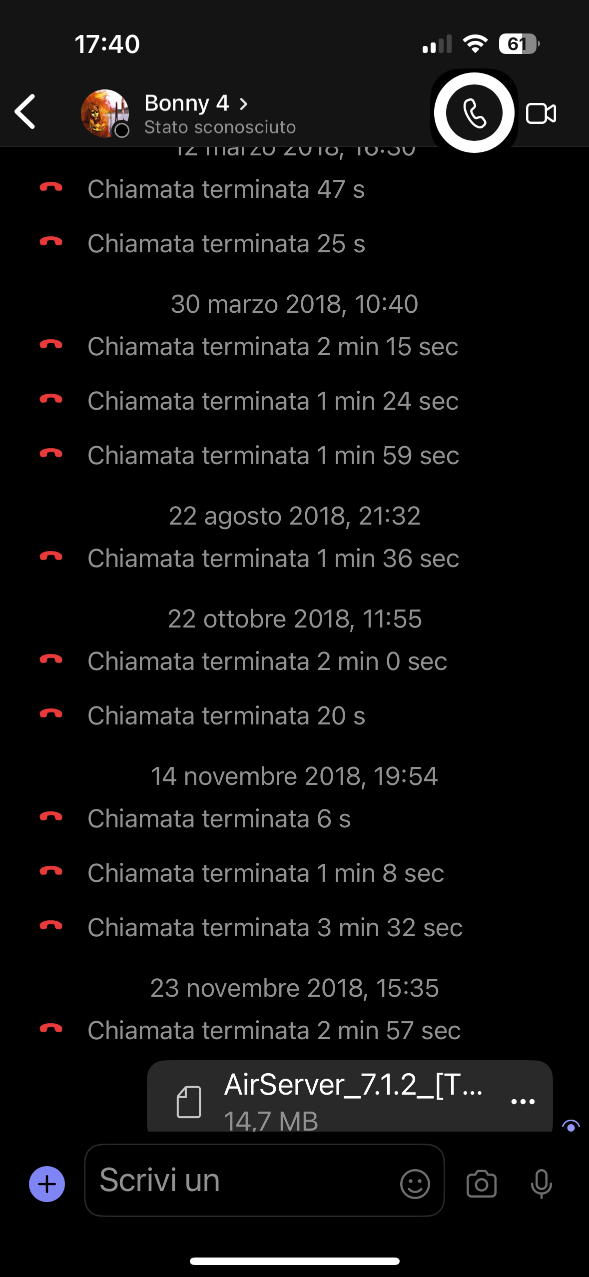 nell’immagine uno screenshot dell’iPhone aperto nell’applicazione Microsoft Teams