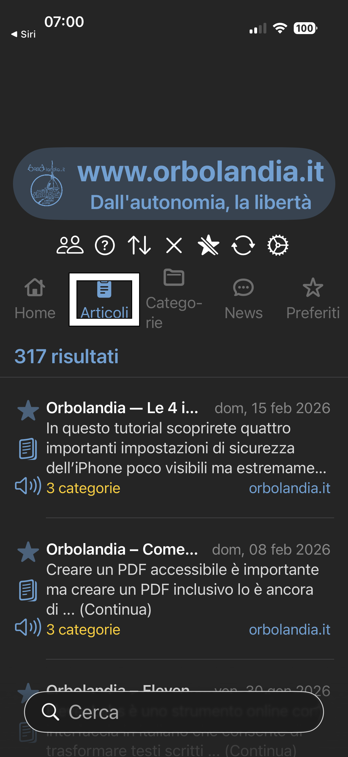 nell’immagine uno screenshot dell’iPhone aperto nell’applicazione di Orbolandia