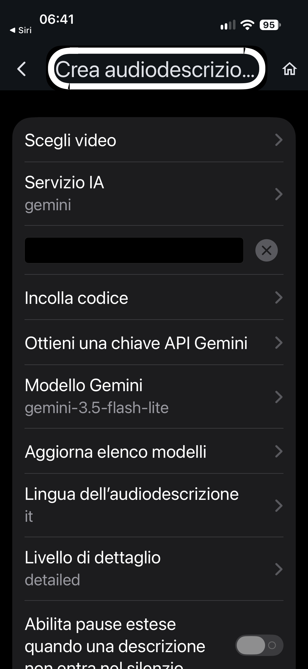 nell’immagine uno screenshot dell’app Sonarpad mentre si crea un audiodescrizione