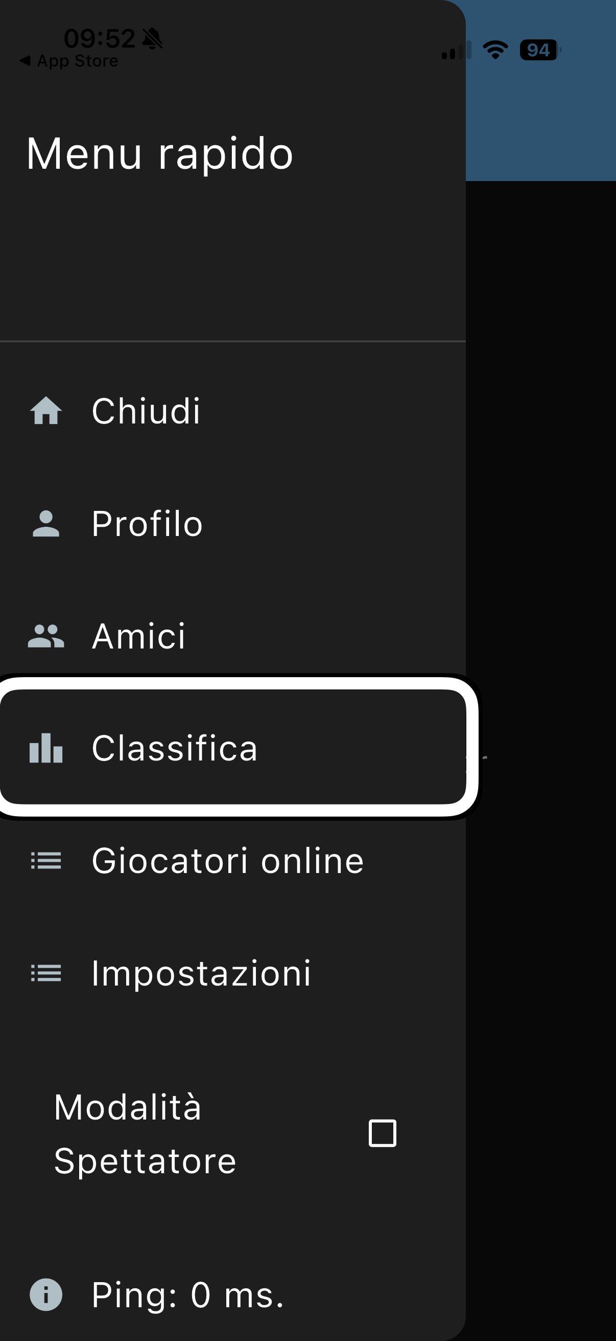 nell’immagine uno screenshot dell’iPhone aperto nell’applicazione TableEx mentre è in uso